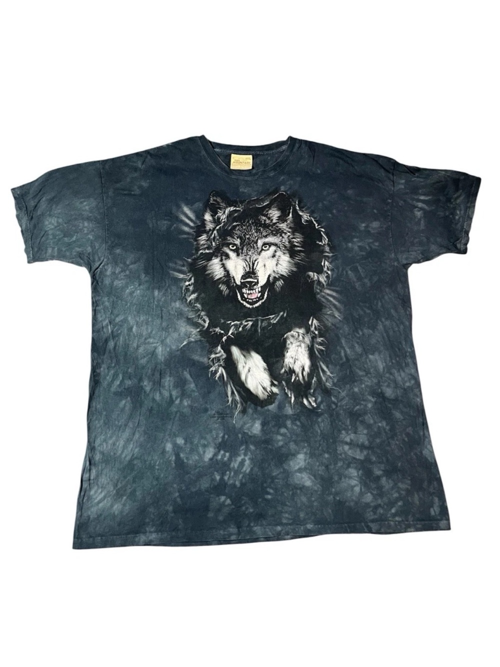 Vintage Y2K 2005 The Mountain Tie Dye Wolf Shirt XXXL